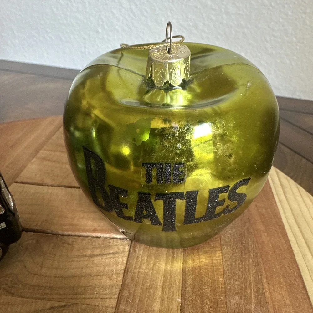 The Beatles 3 Ornaments 3-4 Inch Double Decker Bus Green Apple Yellow Submarine